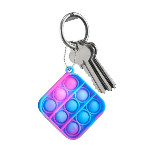 5-Pack: Simple Dimple Mini Stress relieving Push Pop Bubble Fidget Toy Keychain