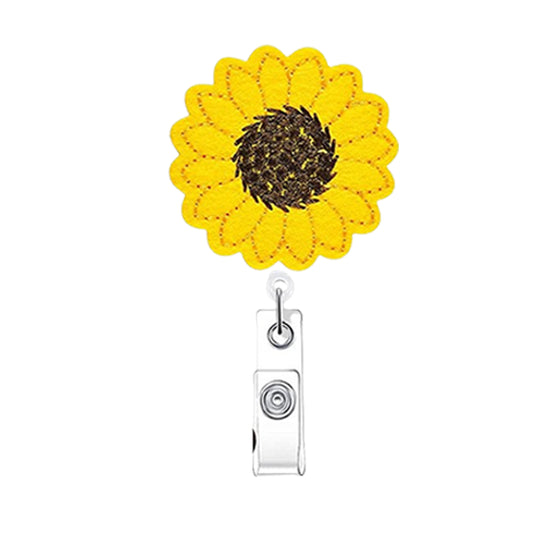 Retractable Badge Holder Clips for Professionals - Sunflower