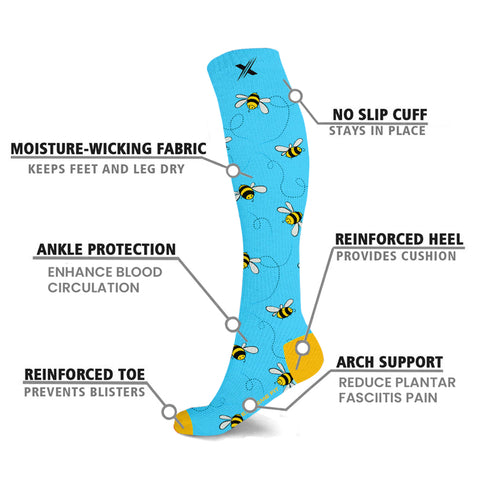 Nature Knee High Compression Socks - 3 ASST STYLES