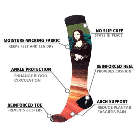 Famous Art Paintings Compression Socks - 3 PAIRS PACKED TOGETHER