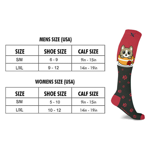 Pet Love Fun Expressive Knee High Compression Socks - 3 ASST STYLES