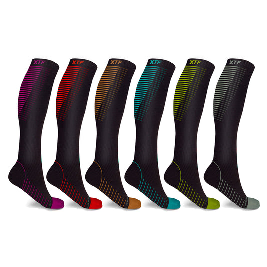 COPPER-INFUSED COMPRESSION SOCKS - 6 ASST COLORS
