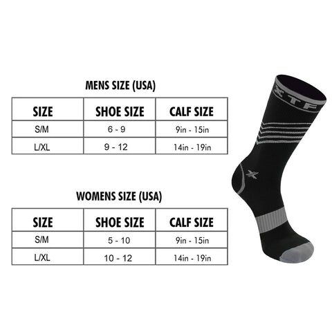 6-Pairs: Striped Design Crew Length Recovery Compression Socks