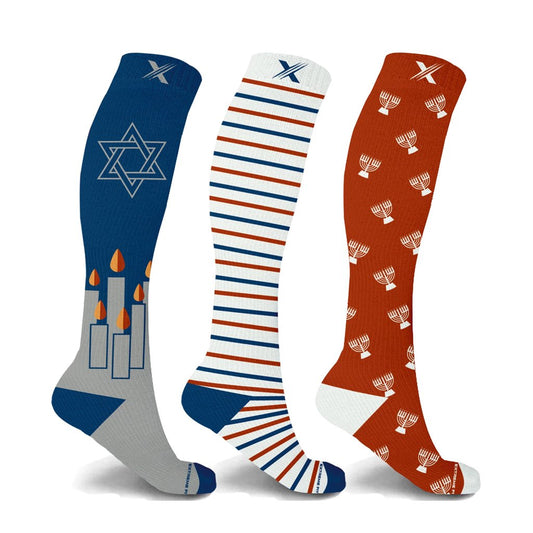HOME FOR THE CHALLAH-DAYS COMPRESSION SOCKS - 3 ASST STYLES