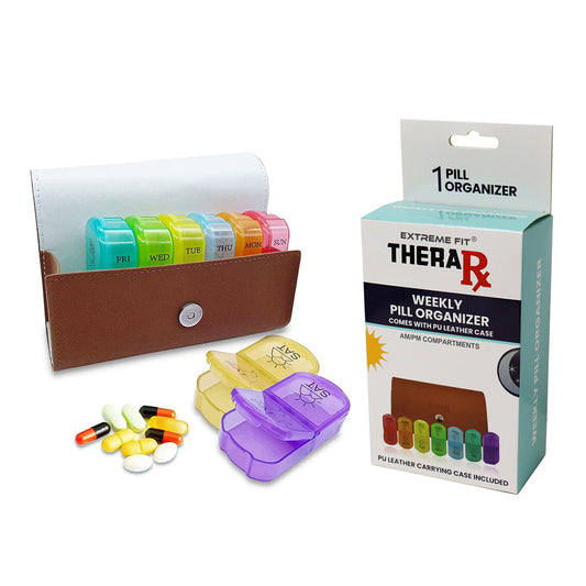 Weekly Pill Organizer with PU Leather Case