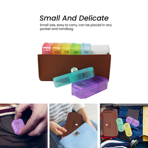 Weekly Pill Organizer with PU Leather Case