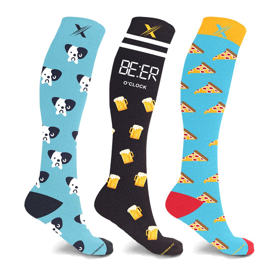 Unisex Fun And Expressive Compression Socks - 3 ASST STYLES